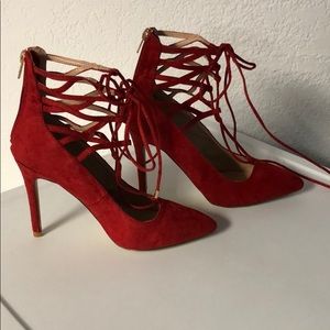 Zigisoho Suede Lace Up Heels size 6.5